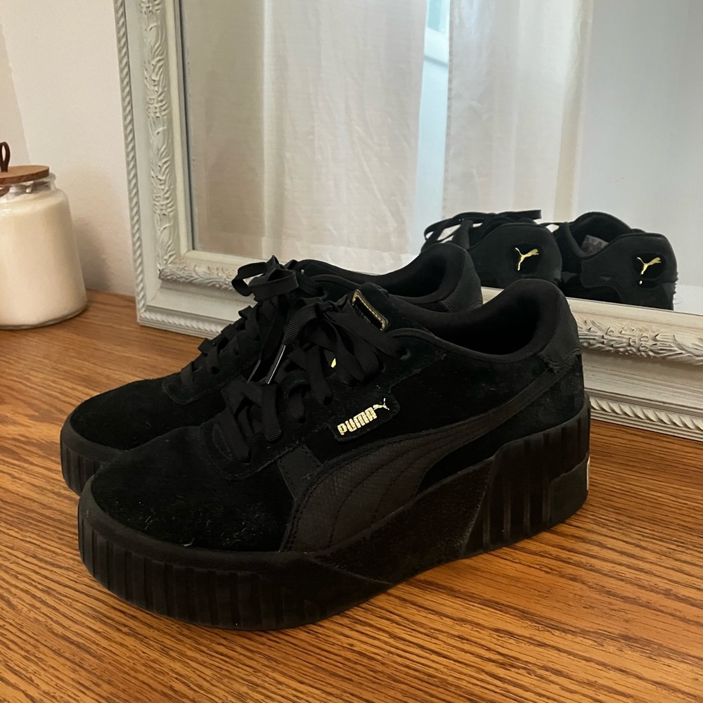 Puma Black Chunky Sneakers with Platform Sole